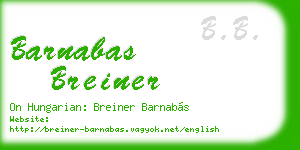 barnabas breiner business card